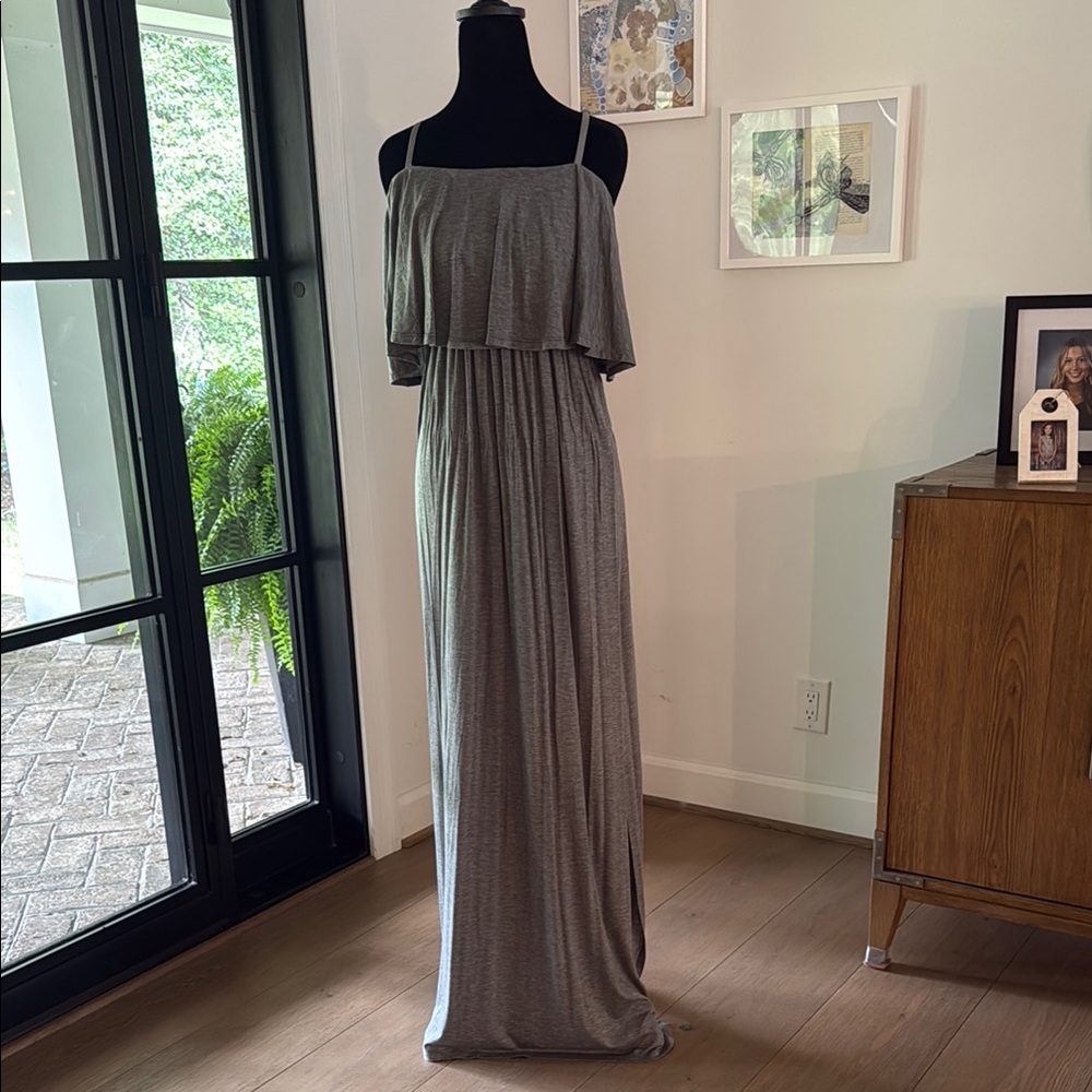 Elegant Gray Maxi Dress